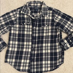 Polo by Ralph Lauren Navy and White Plaid Button-Down Shirt